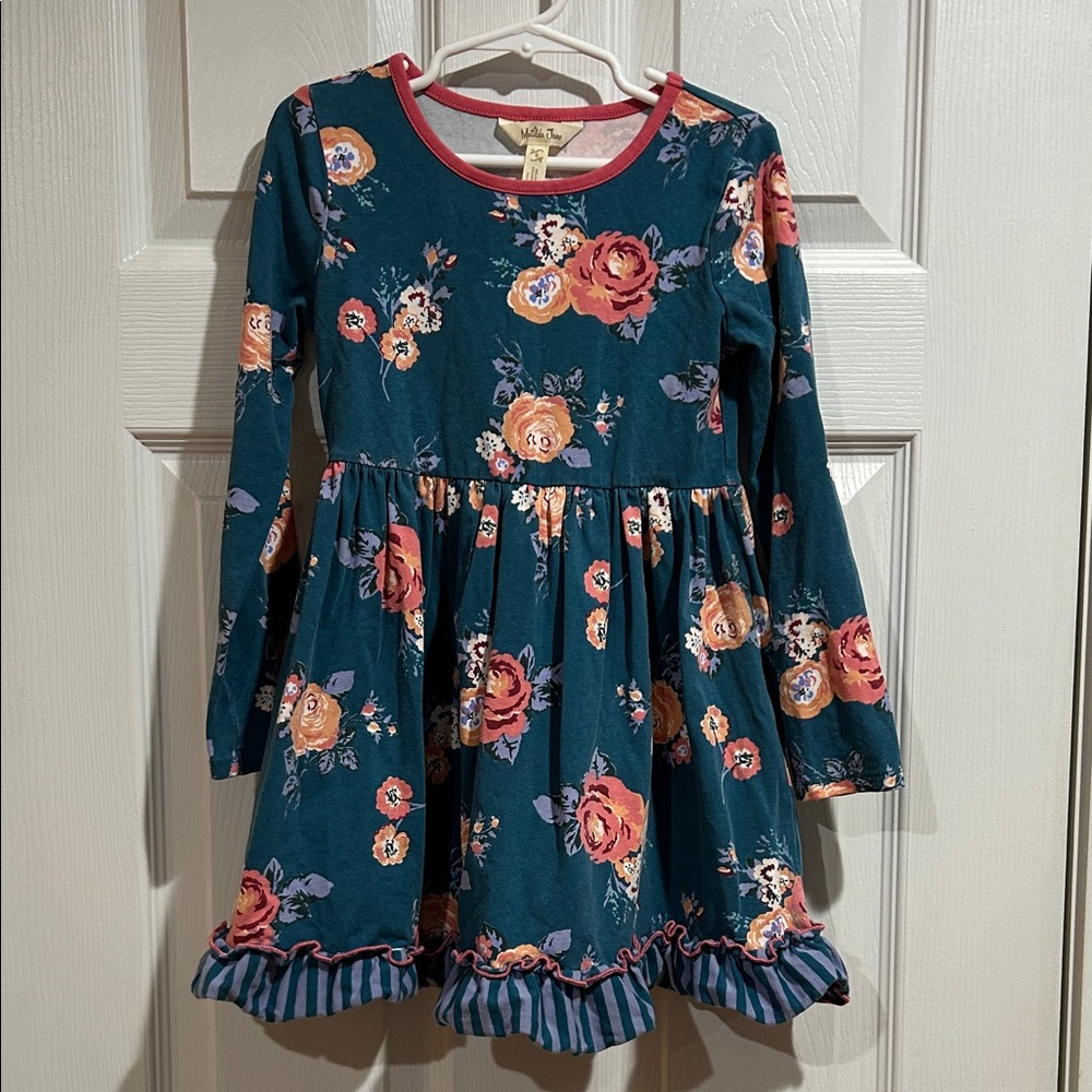 Matilda Jane Teal Floral Long Sleeve Dress